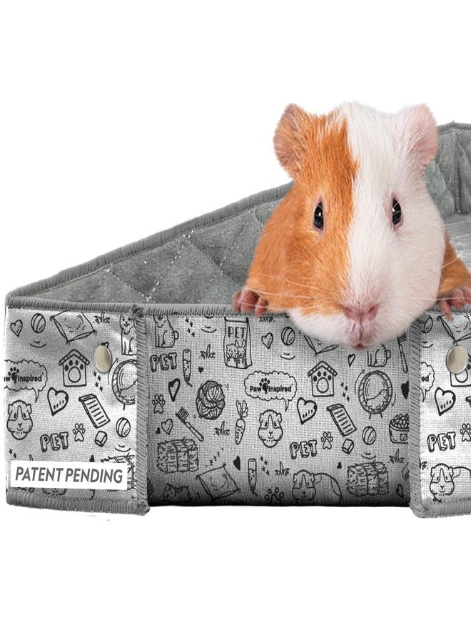 Paw Inspired Critter Box | Washable Guinea Pig Cage Liners with Raised Sides | Fleece Bedding for Guinea Pigs Rabbits, Hamsters, Small Animals | Edge Protected Pee Pads (C&C 2x1 (14" Grids)) - Image 1